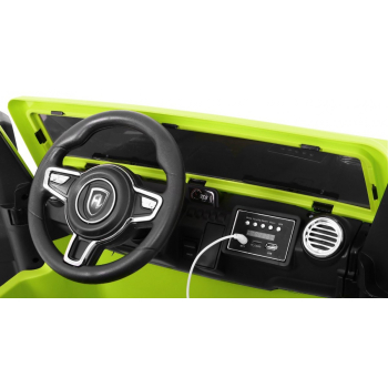 Auto na akumulator Mighty Jeep dla dzieci Zielony + 2-osobowy + Napęd 4x4 + 2 bagażniki